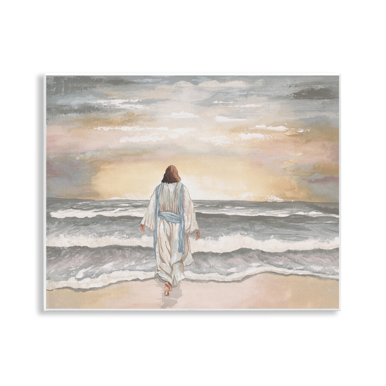 Stupell Industries Jesus Walks The Shore Wall Plaque, design by Elizabeth Medley
